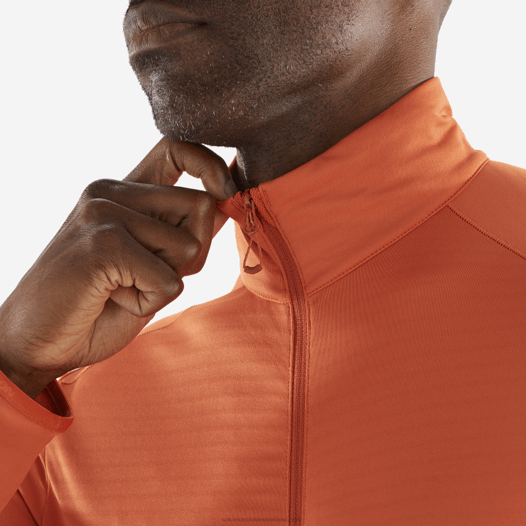 tussenlaagjack met volledige rits voor heren - essentieel lichtwarm Salomon 22DD8553 gebrande oker