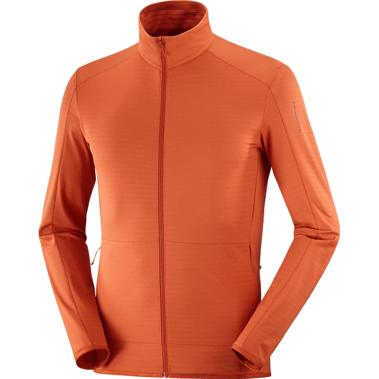 tussenlaagjack met volledige rits voor heren - essentieel lichtwarm Salomon 22DD8553 gebrande oker
