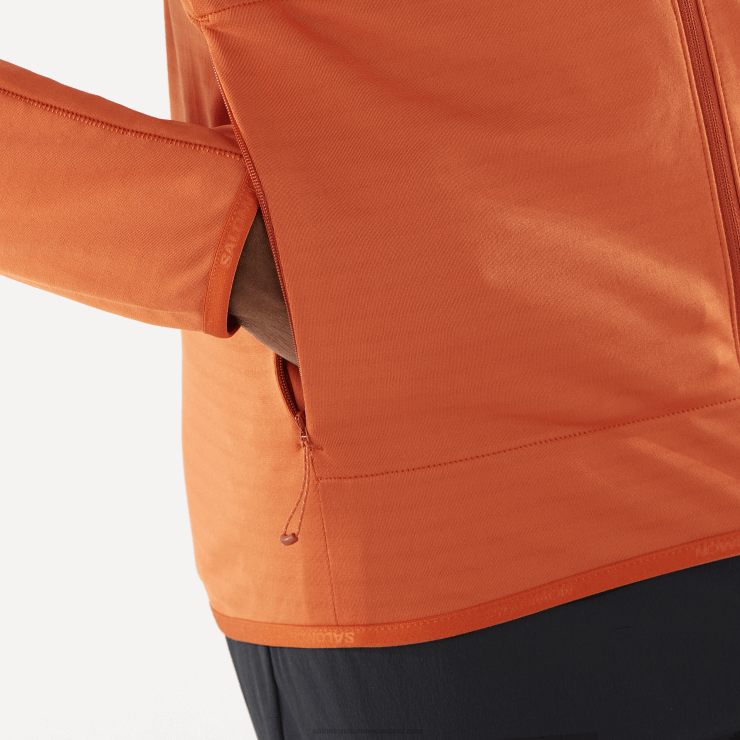 tussenlaagjack met volledige rits voor heren - essentieel lichtwarm Salomon 22DD8553 gebrande oker