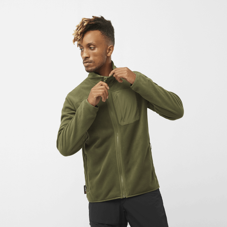 tussenlaagjack met volledige rits voor heren - outline polartec Salomon 22DD8534 druivenblad