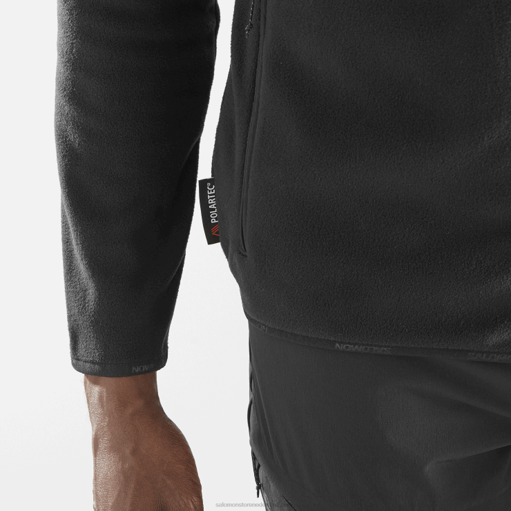 tussenlaagjack met volledige rits voor heren - outline polartec Salomon 22DD8535 diep zwart
