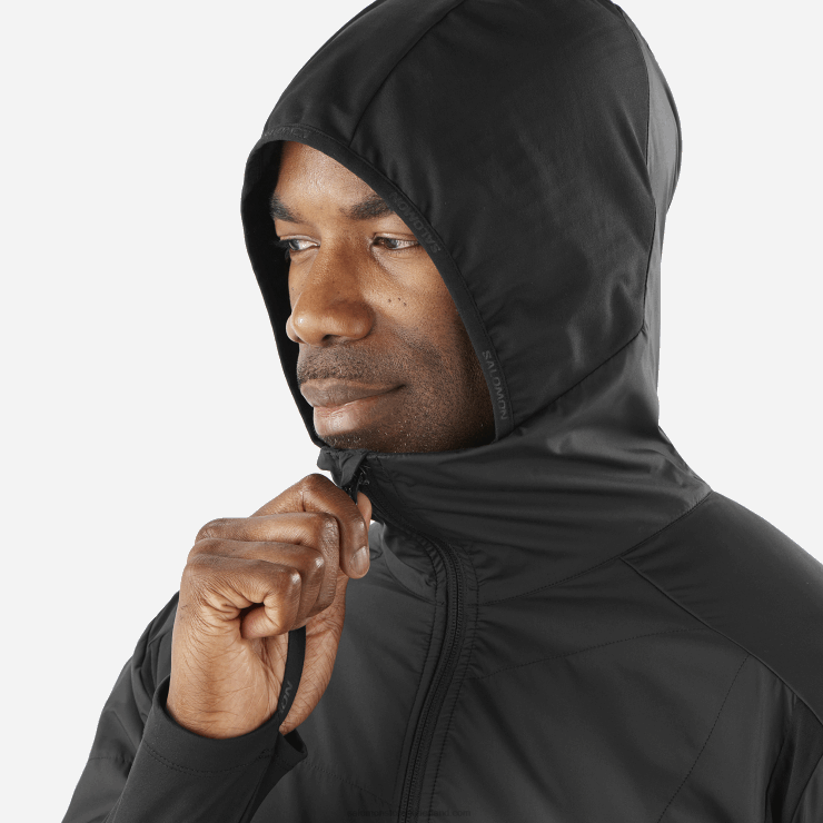 tussenlaagjack voor heren met capuchon - all season hybride Salomon 22DD8559 diep zwart