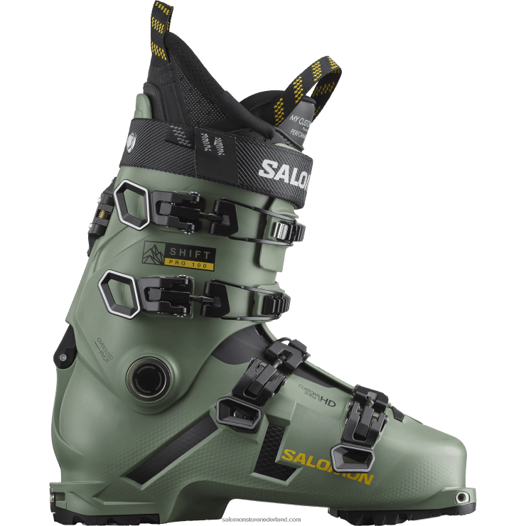 heren freeride laarzen - shift pro 100 at Salomon 22DD81232 olie groen/zwart/zonne-energie