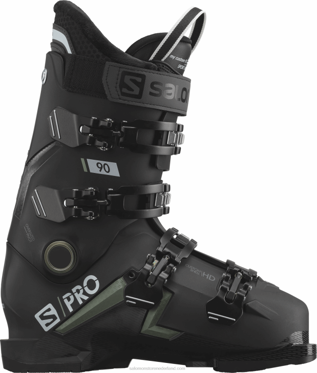 skischoenen voor heren - s/pro mv 90 cs Salomon 22DD81240 zwart/oliegroen/wit