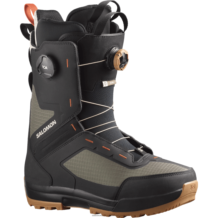 heren snowboardschoenen - echo dual boa breed Salomon 22DD8592 legergroen-x/zwart/regenachtige dag