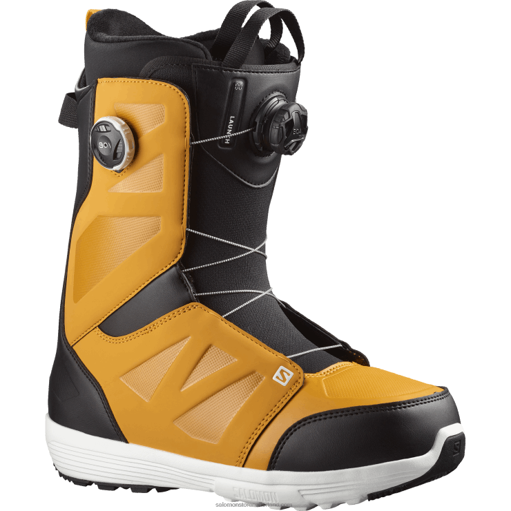 snowboardschoenen heren - launch boa sj boa Salomon 22DD8588 goudgeel/zwart/wit