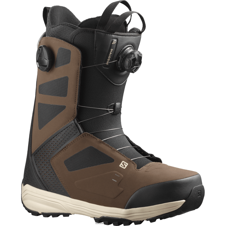 snowboardschoenen voor heren - dialog dual boa Salomon 22DD8586 bruin/zwart/salie