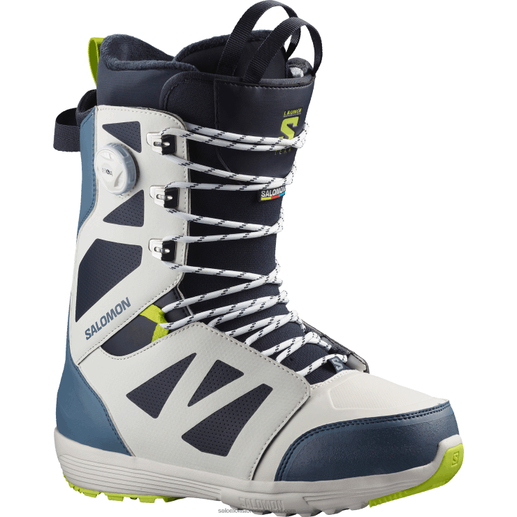snowboardschoenen voor heren - launch lace sj boa team Salomon 22DD8591 nimbuswolk/porseleinblauw/zure limoen