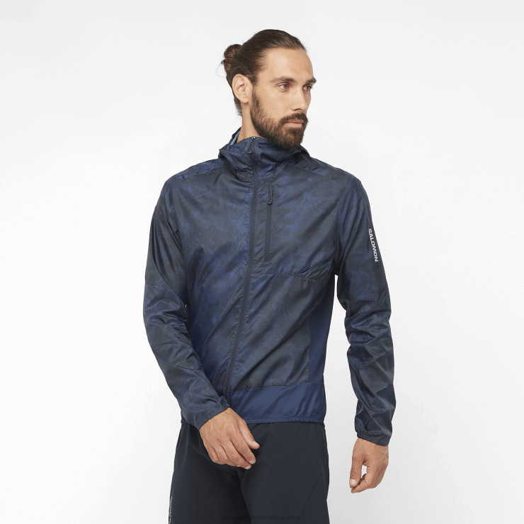 heren windjack met capuchon - bonatti cross wind Salomon 22DD81093 marine iris/oa/diepzwart