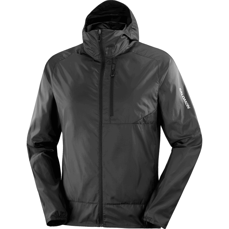 heren windjack met capuchon - bonatti cross wind Salomon 22DD81094 diep zwart