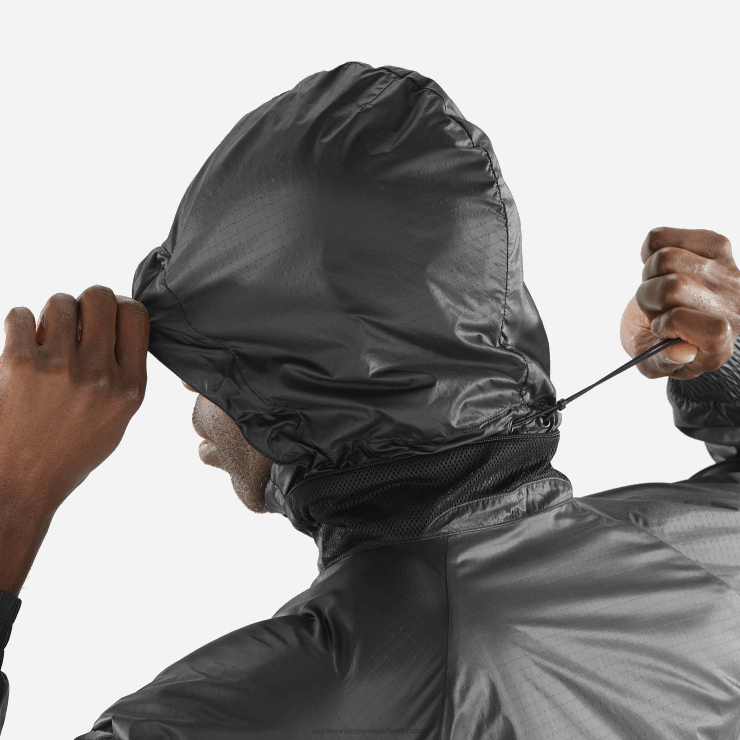 heren windjack met capuchon - equipe Salomon 22DD81086 diep zwart