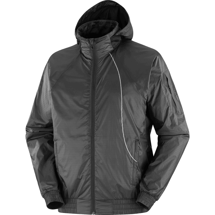 heren windjack met capuchon - equipe Salomon 22DD81086 diep zwart