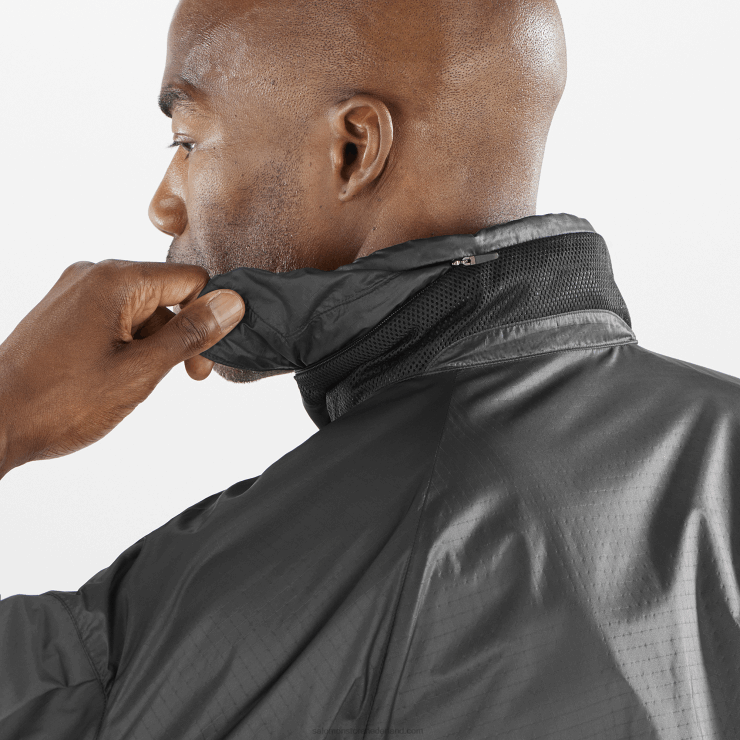 heren windjack met capuchon - equipe Salomon 22DD81086 diep zwart