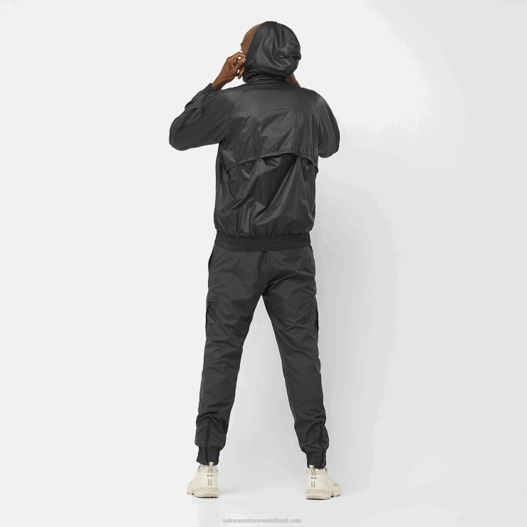 heren windjack met capuchon - equipe Salomon 22DD81086 diep zwart