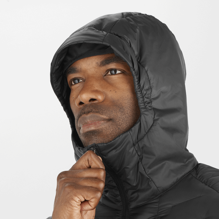 isolerend jack met capuchon voor heren - outline primaloft Salomon 22DD81087 diep zwart