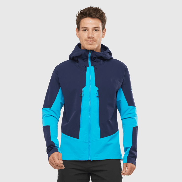 tussenlaagjack met volledige rits voor heren - outpeak softshell Salomon 22DD81109 nachtelijke hemel/barrièrerif