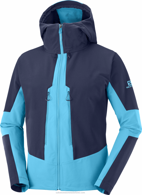 tussenlaagjack met volledige rits voor heren - outpeak softshell Salomon 22DD81109 nachtelijke hemel/barrièrerif