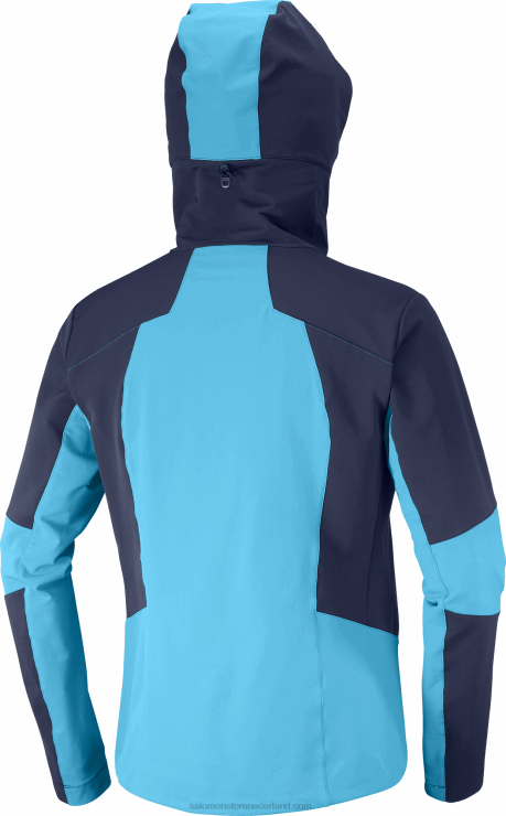 tussenlaagjack met volledige rits voor heren - outpeak softshell Salomon 22DD81109 nachtelijke hemel/barrièrerif