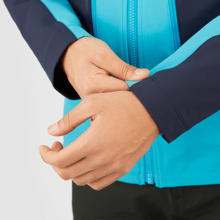 tussenlaagjack met volledige rits voor heren - outpeak softshell Salomon 22DD81109 nachtelijke hemel/barrièrerif