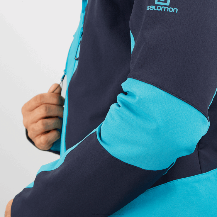 tussenlaagjack met volledige rits voor heren - outpeak softshell Salomon 22DD81109 nachtelijke hemel/barrièrerif