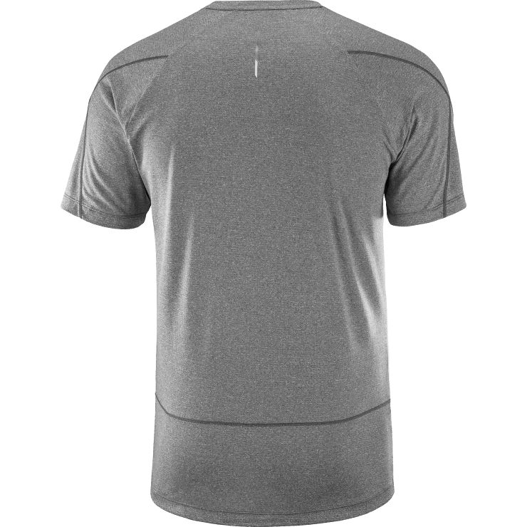 heren T-shirt met korte mouwen - cross run Salomon 22DD8232 diep zwart/heide