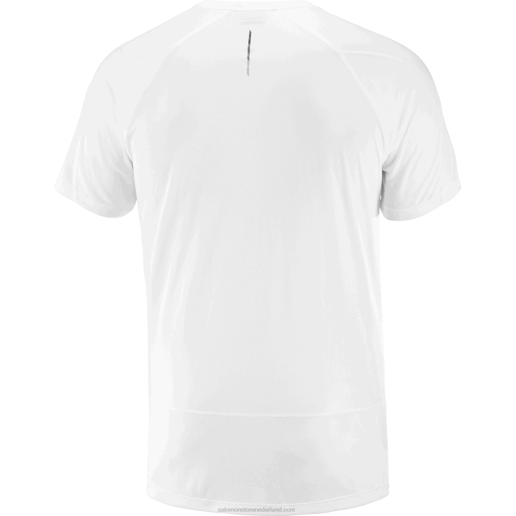 heren T-shirt met korte mouwen - cross run Salomon 22DD8234 wit