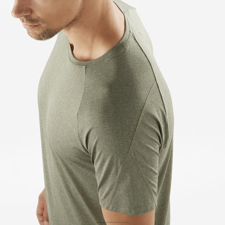 heren T-shirt met korte mouwen - cross run Salomon 22DD8237 druivenblad/heide