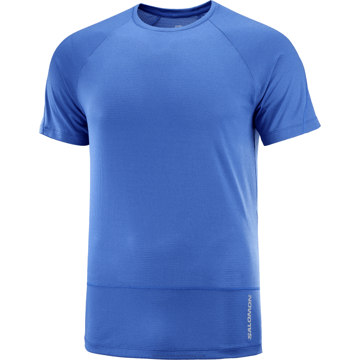 heren T-shirt met korte mouwen - cross run Salomon 22DD8240 nautisch blauw