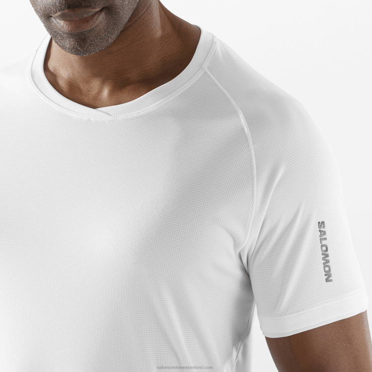 heren T-shirt met korte mouwen - equipe-logo Salomon 22DD81196 wit