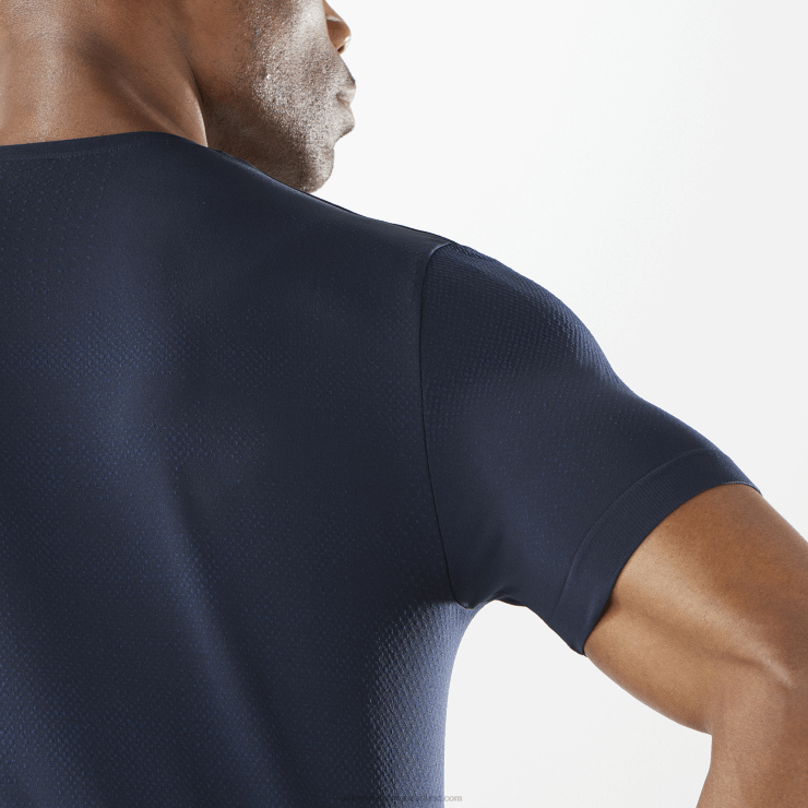heren T-shirt met korte mouwen - essentieel naadloos Salomon 22DD8244 marine iris/nachthemel