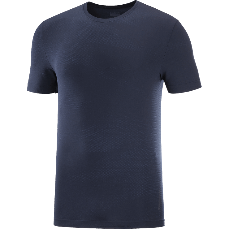 heren T-shirt met korte mouwen - essentieel naadloos Salomon 22DD8244 marine iris/nachthemel