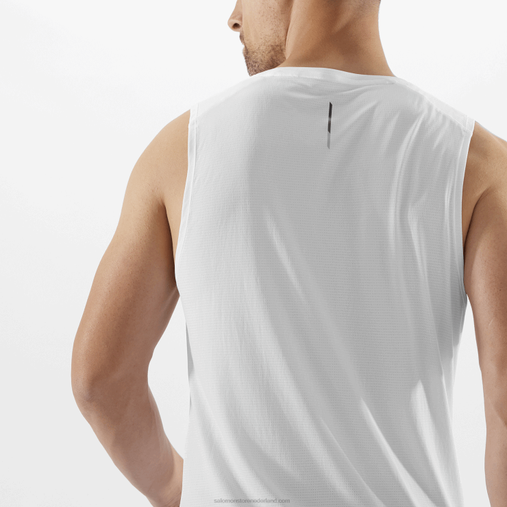 heren tank - cross run Salomon 22DD8228 wit