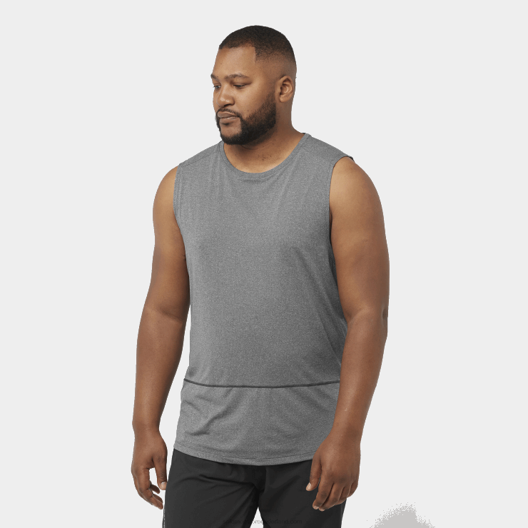 heren tank - cross run Salomon 22DD8229 diep zwart/heide