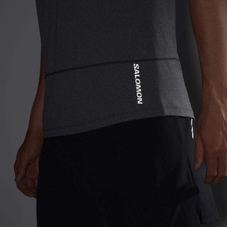 heren tank - cross run Salomon 22DD8229 diep zwart/heide