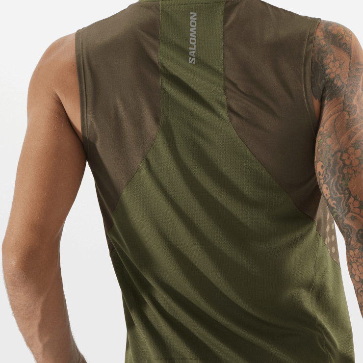 herentank - sense aero Salomon 22DD8242 druivenblad/donkergroen