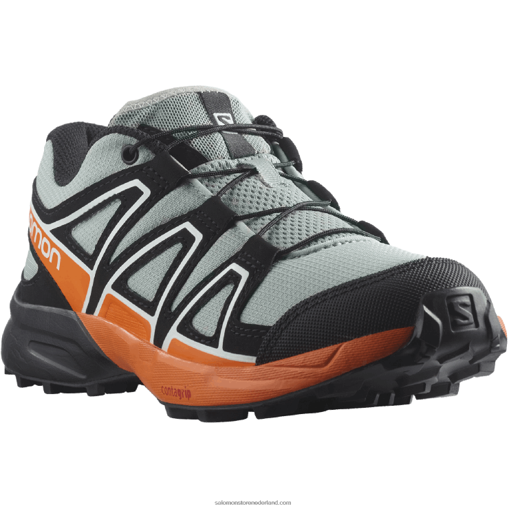 junior - kinderschoenen - speedcross Salomon 22DD81352 smeedijzer/zwart/levendig oranje