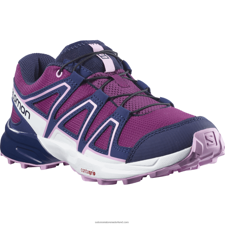 junior - kinderschoenen - speedcross Salomon 22DD81355 pruim caspia/avondblauw/orchidee
