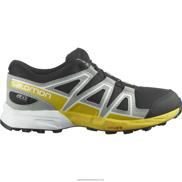 junior - kinderschoenen - speedcross clima waterdicht Salomon 22DD81343 zwart/smeedijzer/citroen