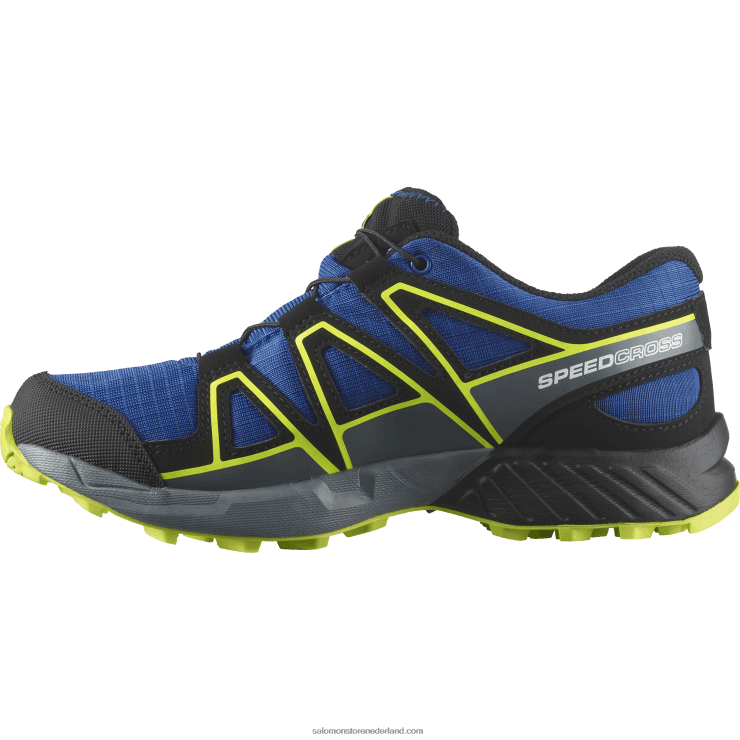 junior - kinderschoenen - speedcross clima waterdicht Salomon 22DD81344 nautisch blauw/zwart/zure limoen