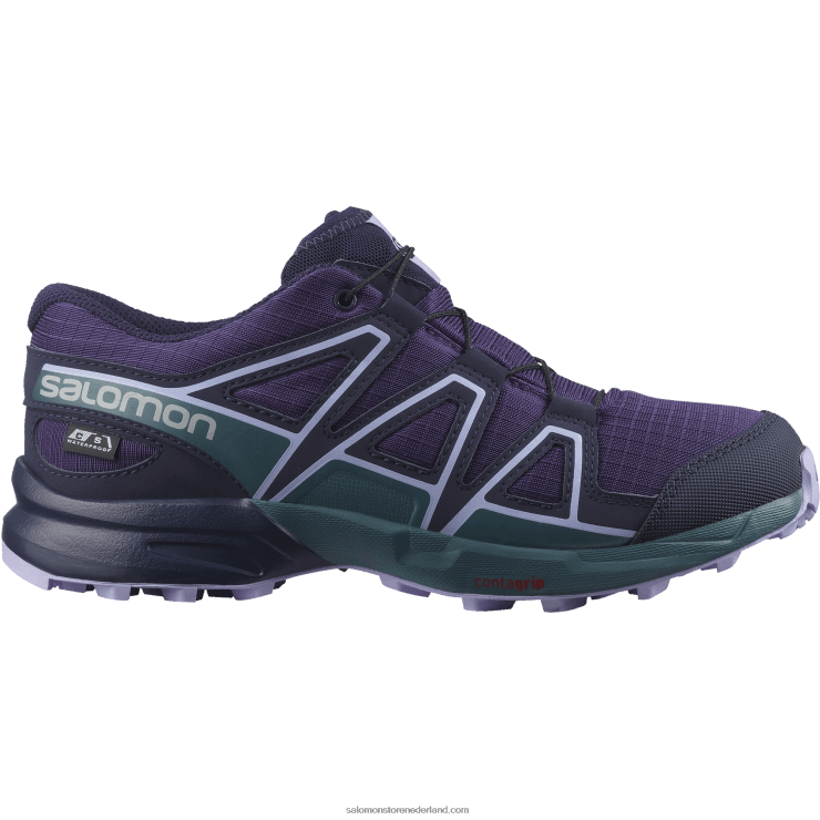 junior - kinderschoenen - speedcross clima waterdicht Salomon 22DD81345 druif/wilde eend blauw/lavendel