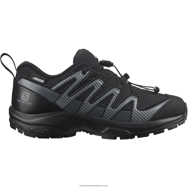 junior - kinderschoenen - xa pro v8 clima waterdicht Salomon 22DD81360 zwart/ebbenhout