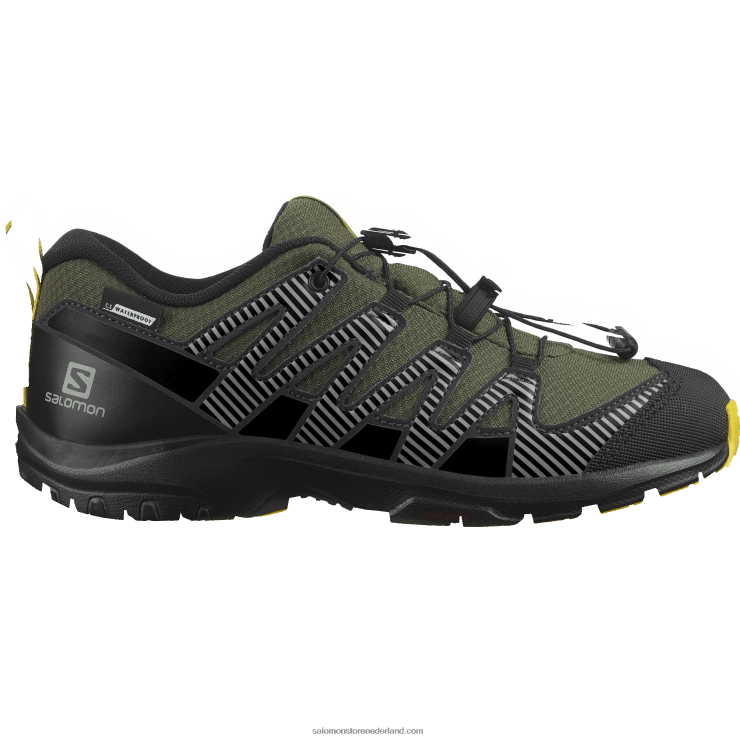 junior - kinderschoenen - xa pro v8 clima waterdicht Salomon 22DD81362 olijf nacht/zwart/zwavel