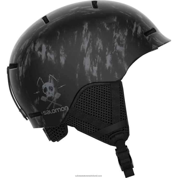 junior - kinderhelm - grom Salomon 22DD81395 zwarte stropdas en kleurstof