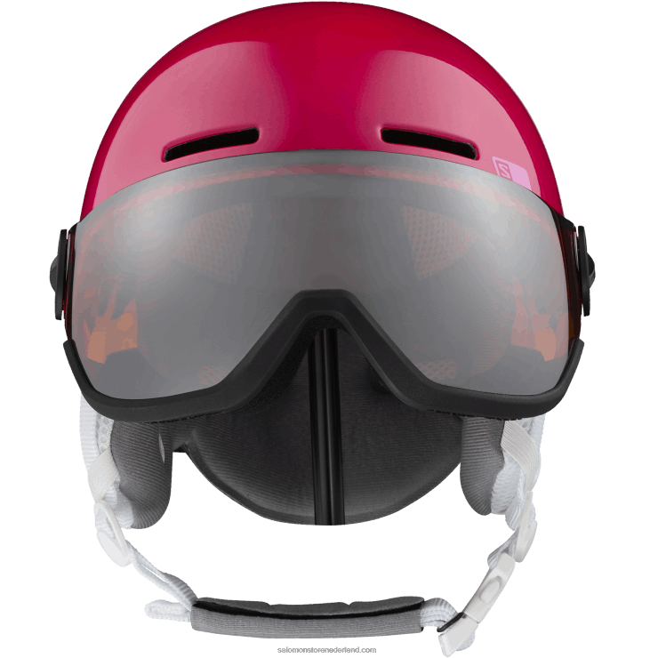 junior - kinderhelm - grom vizier Salomon 22DD81389 glanzend/roze