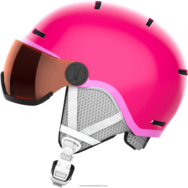 junior - kinderhelm - grom vizier Salomon 22DD81389 glanzend/roze