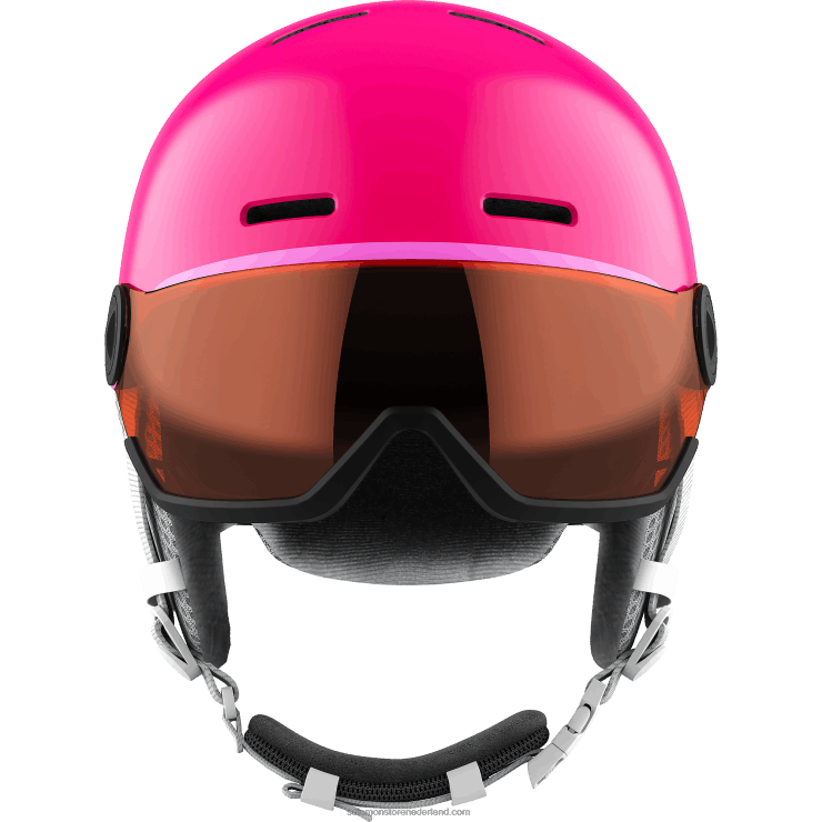 junior - kinderhelm - grom vizier Salomon 22DD81389 glanzend/roze