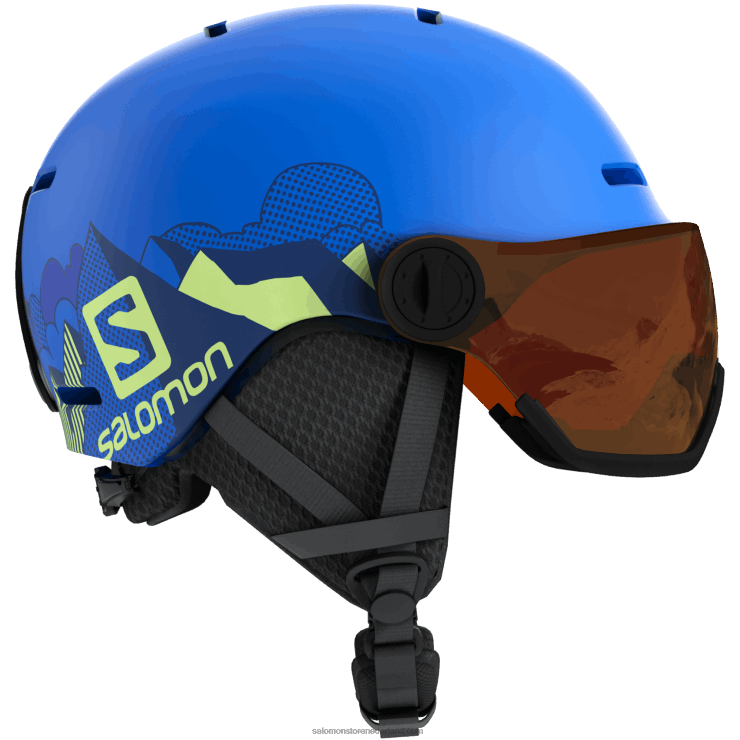 junior - kinderhelm - grom vizier Salomon 22DD81391 pop blauwe mat