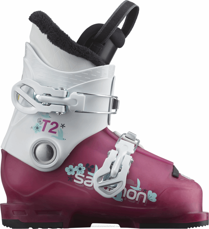 junior - skischoenen voor kinderen - t2 rt girly Salomon 22DD81380 roze violet doorschijnend/wit