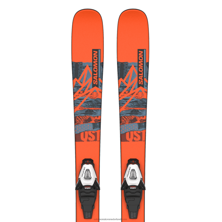 junior - freestyle skipakket kinderen - qst spark s (en c5) Salomon 22DD81368 vlam/open blauw/zwart