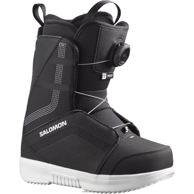 junior - snowboardschoenen voor kinderen - project boa Salomon 22DD81404 zwart wit